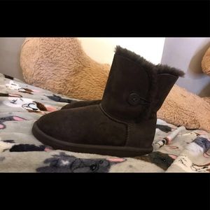 Brown uggs with buttons